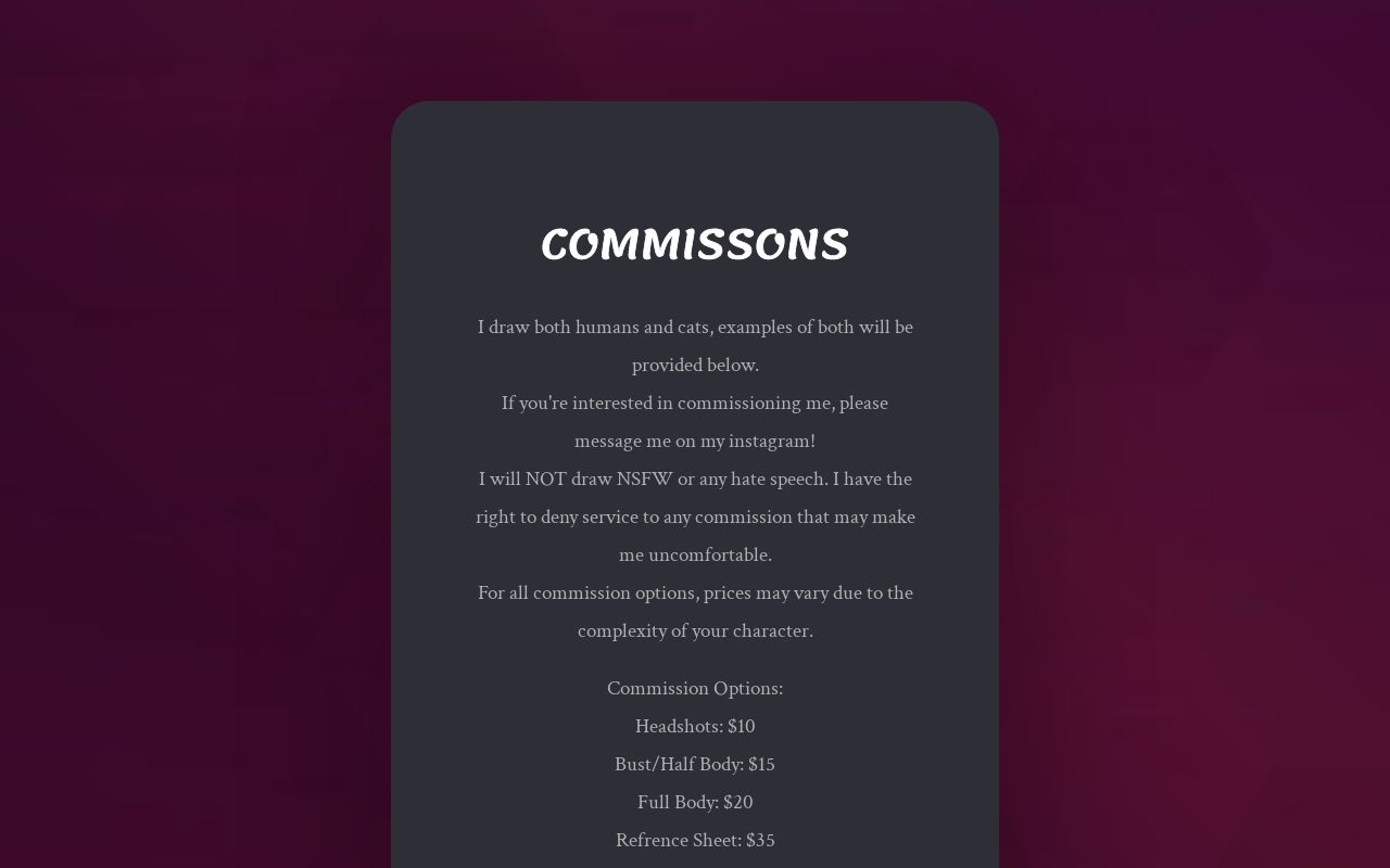 Crimmsona's Commisions